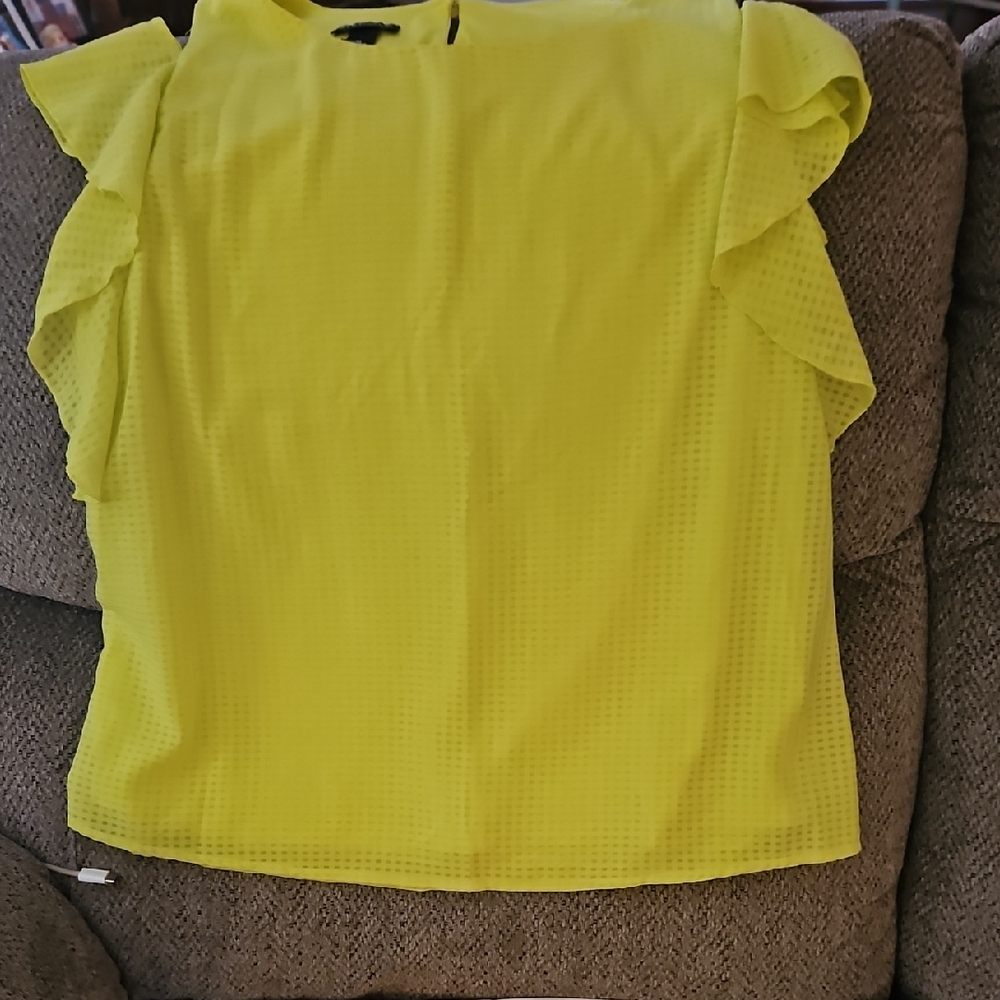 New Directions Vibrant Ruffle Sleeve Cold Shoulder Blouse